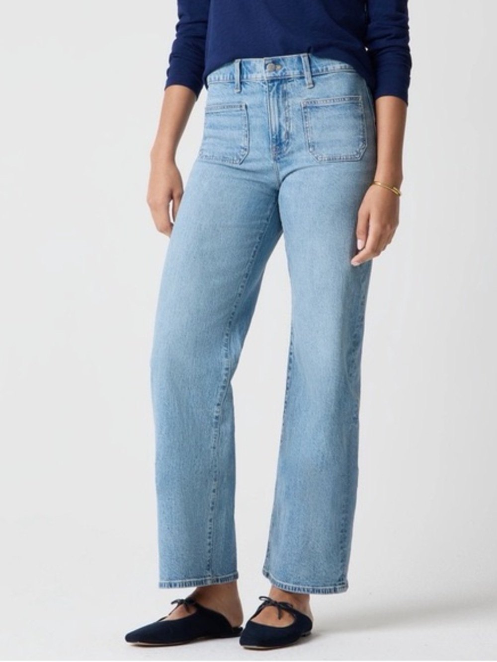 J. Crew Slim wide-leg patch-pocket jean in all-day stretch Size 31 Petite NWT
